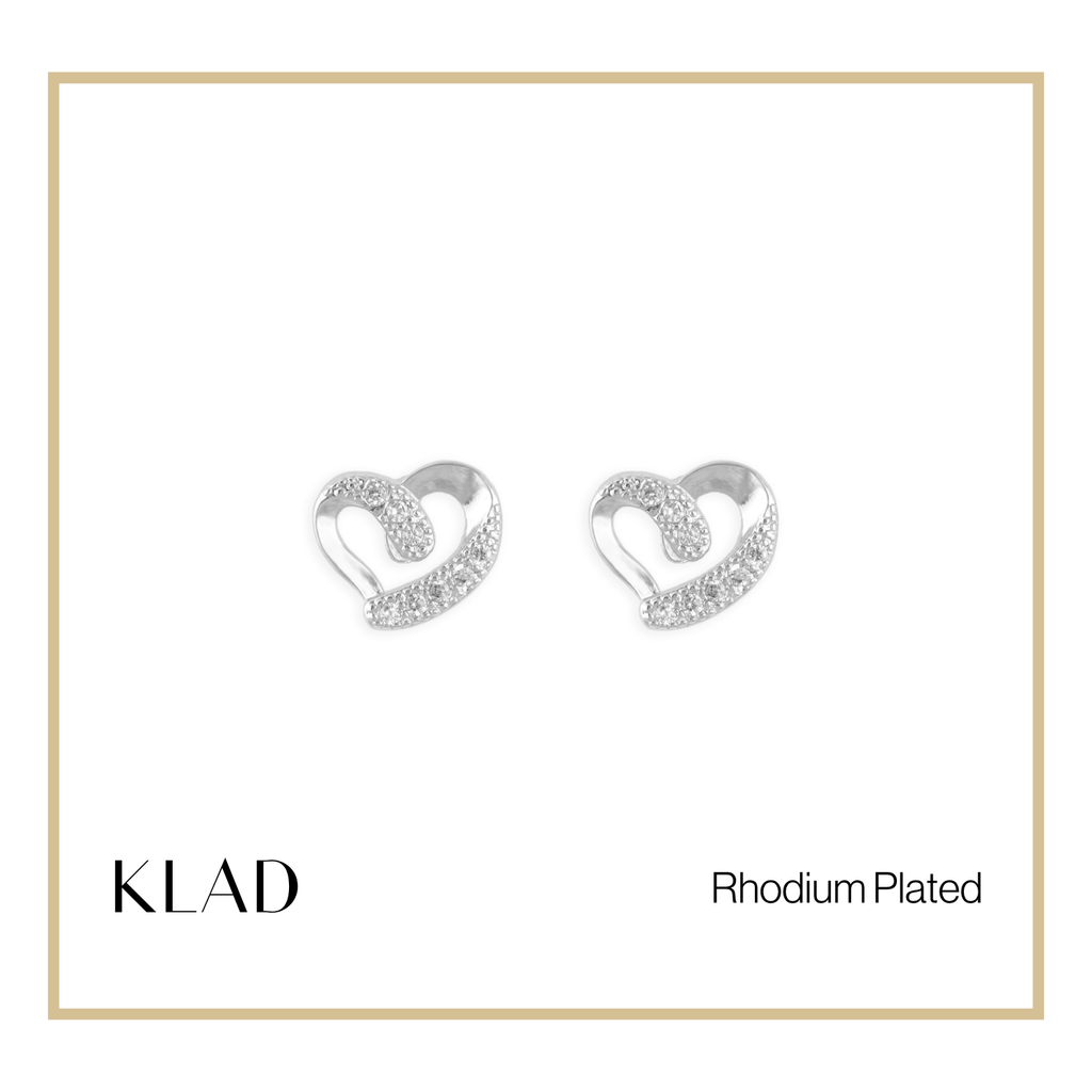 Marie Stud Earrings in Rhodium