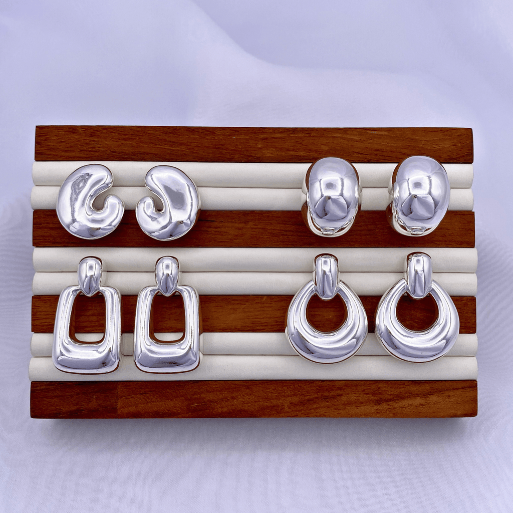 KLAD-C004 Earrings in Rhodium