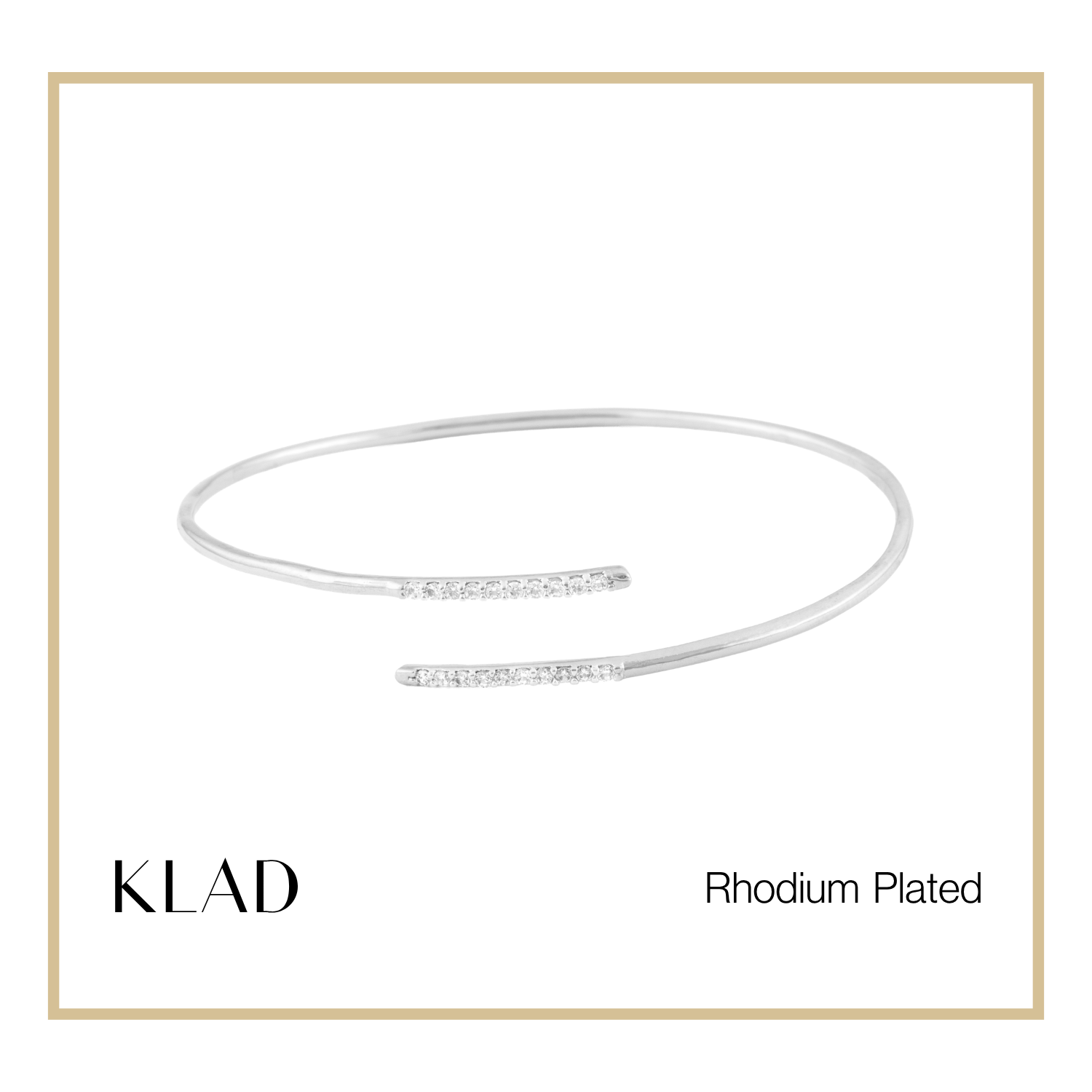 Tatiana Thin Bangles in Rhodium