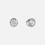 Zandra Stud Earrings in Rhodium