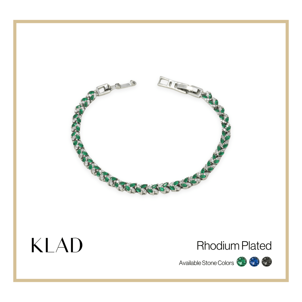 Barliz Emerald Bracelet in Rhodium