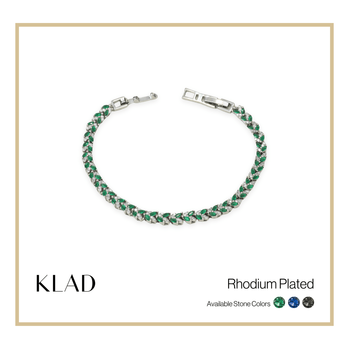 Barliz Emerald Bracelet in Rhodium