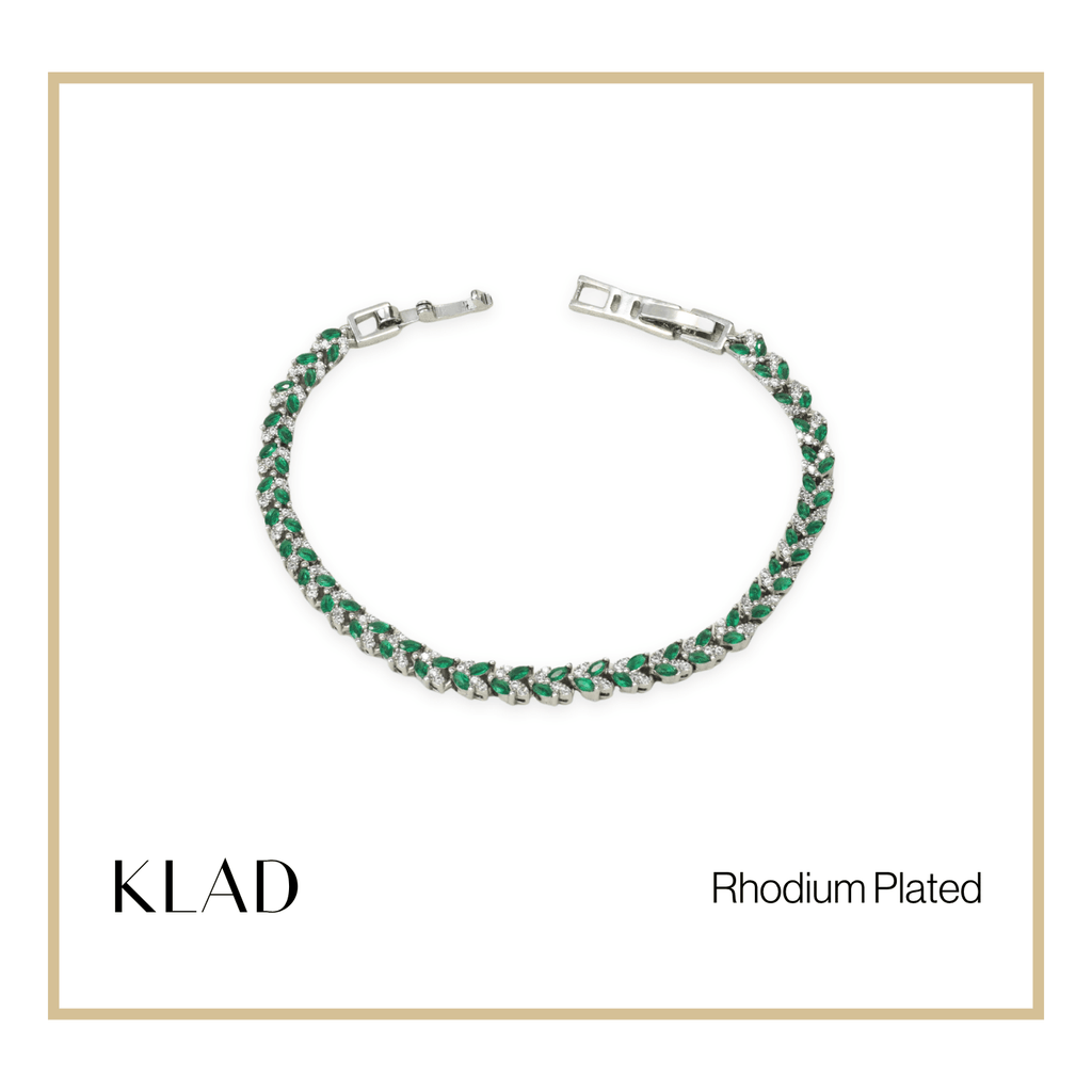 Barliz Emerald Bracelet in Rhodium