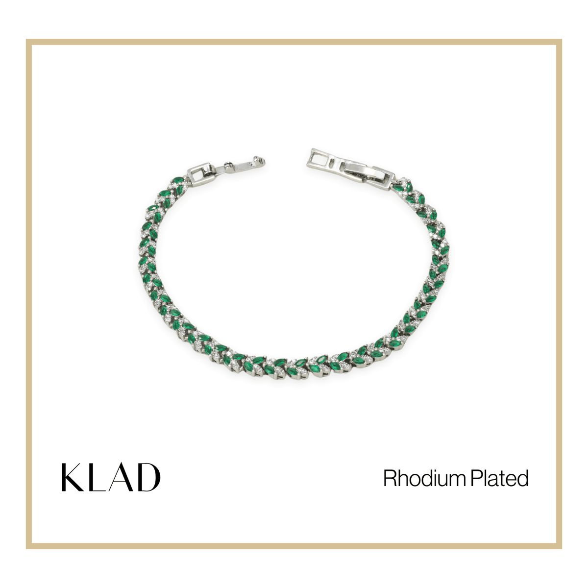 Barliz Emerald Bracelet in Rhodium