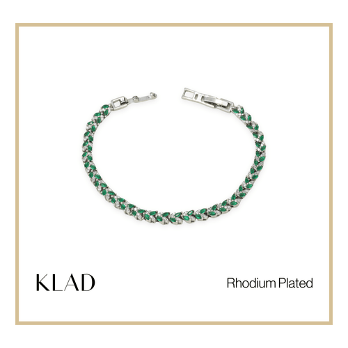 Barliz Emerald Bracelet in Rhodium