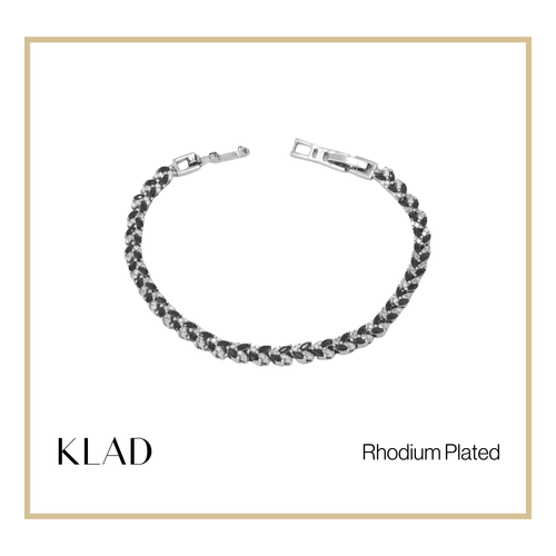 Barliz Onyx Bracelet in Rhodium