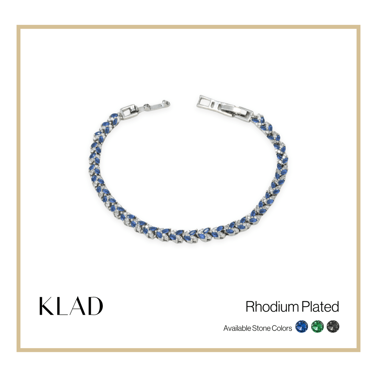 Barliz Sapphire Bracelet in Rhodium