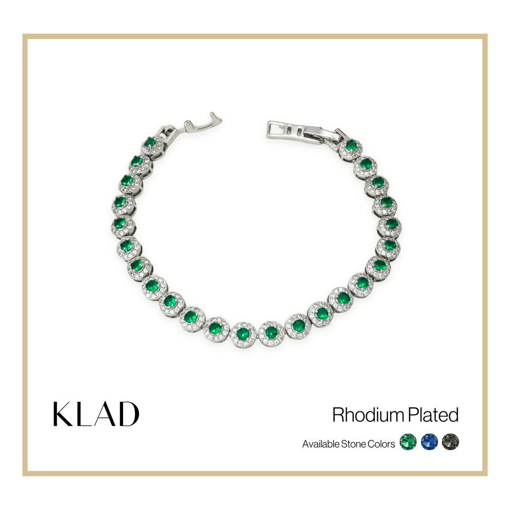 Beloriz Emerald Bracelet in Rhodium