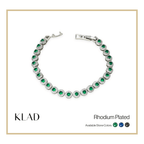 Beloriz Emerald Bracelet in Rhodium