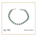 Beloriz Emerald Bracelet in Rhodium