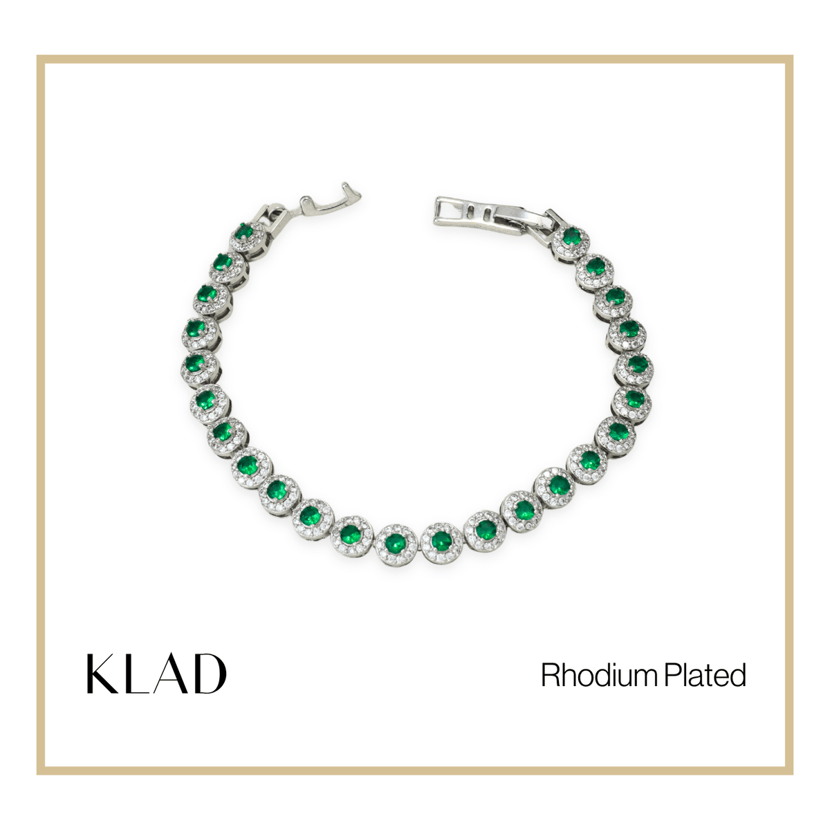 Beloriz Emerald Bracelet in Rhodium