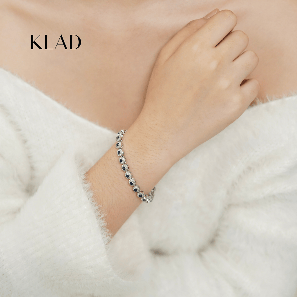 Beloriz Sapphire Bracelet in Rhodium
