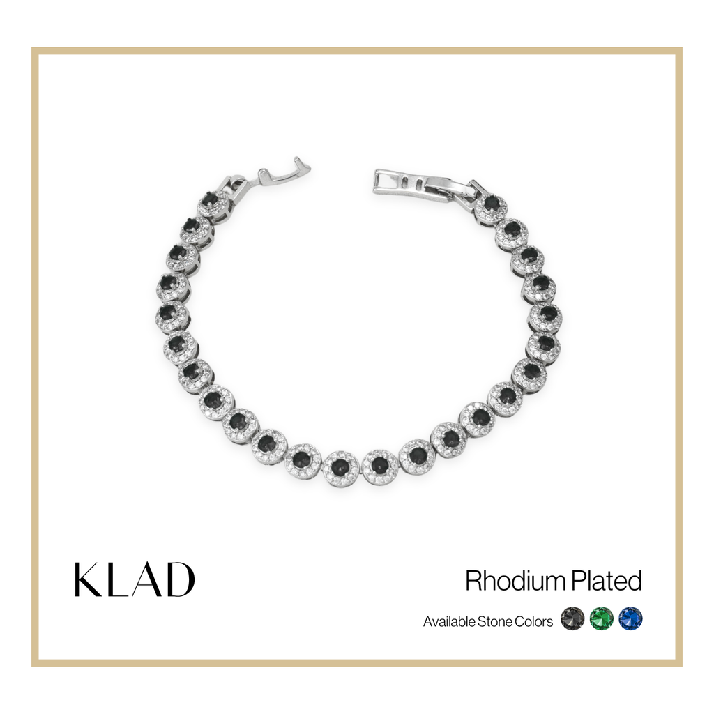 Beloriz Onyx Bracelet in Rhodium