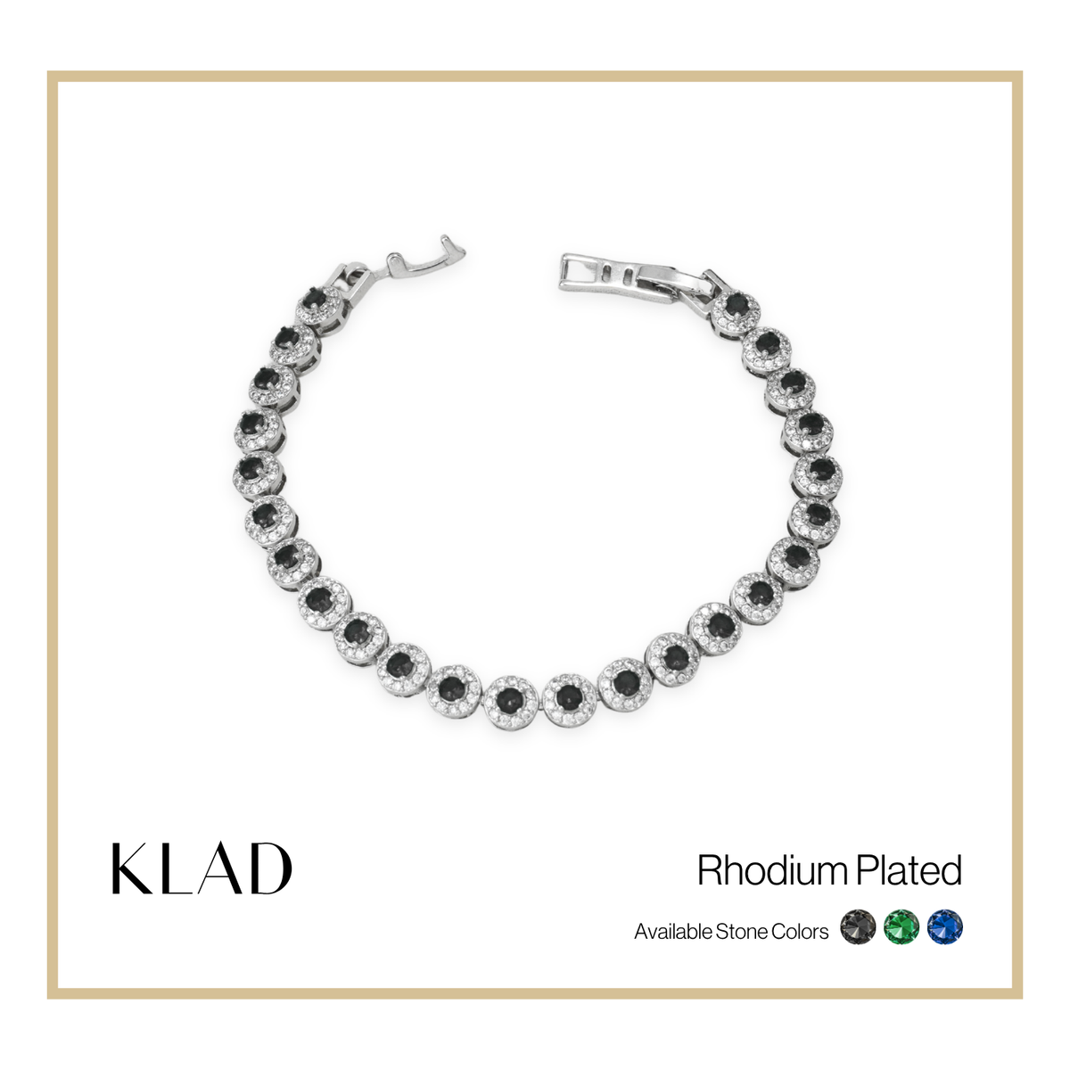 Beloriz Onyx Bracelet in Rhodium