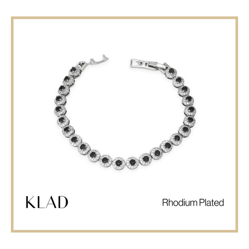 Beloriz Onyx Bracelet in Rhodium
