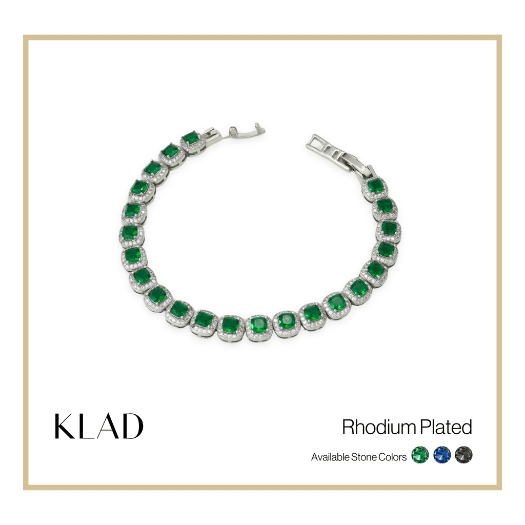 Bervaine Emerald Bracelet in Rhodium
