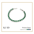 Bervaine Emerald Bracelet in Rhodium