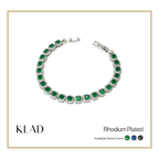 Bervaine Emerald Bracelet in Rhodium