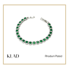 Bervaine Emerald Bracelet in Rhodium