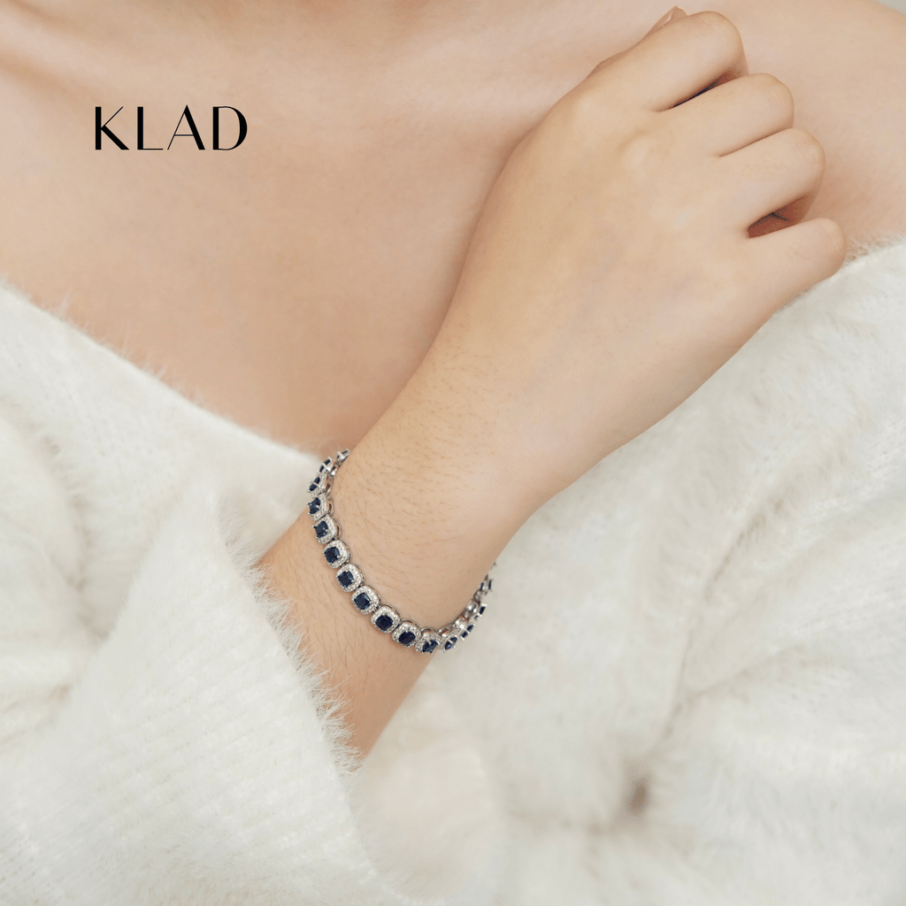Bervaine Sapphire Bracelet in Rhodium