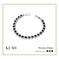 Bervaine Onyx Bracelet in Rhodium