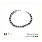 Bervaine Onyx Bracelet in Rhodium