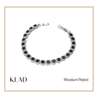 Bervaine Onyx Bracelet in Rhodium