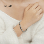 Bervaine Onyx Bracelet in Rhodium