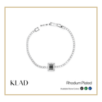 Bervelin Onyx Bracelet in Rhodium