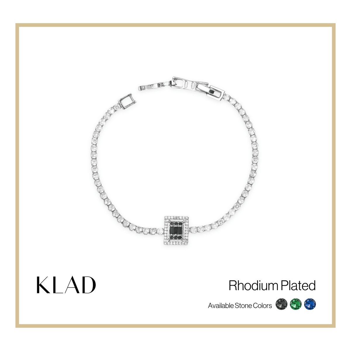 Bervelin Onyx Bracelet in Rhodium