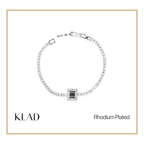 Bervelin Onyx Bracelet in Rhodium