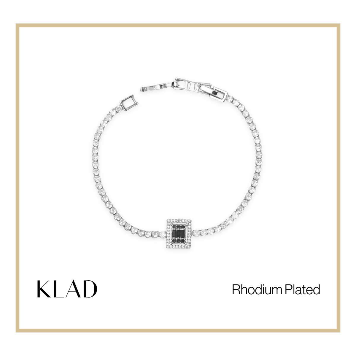 Bervelin Onyx Bracelet in Rhodium
