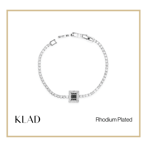 Bervelin Onyx Bracelet in Rhodium