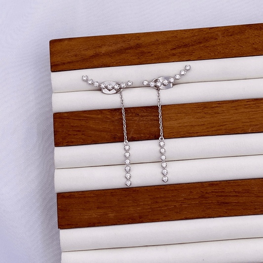 Bethany Earrings in Rhodium