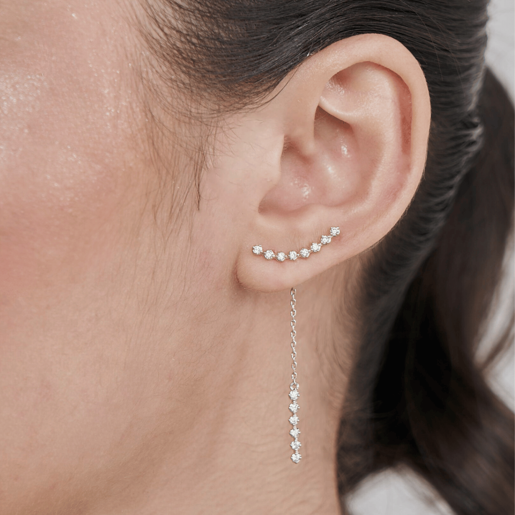 Bethany Earrings in Rhodium