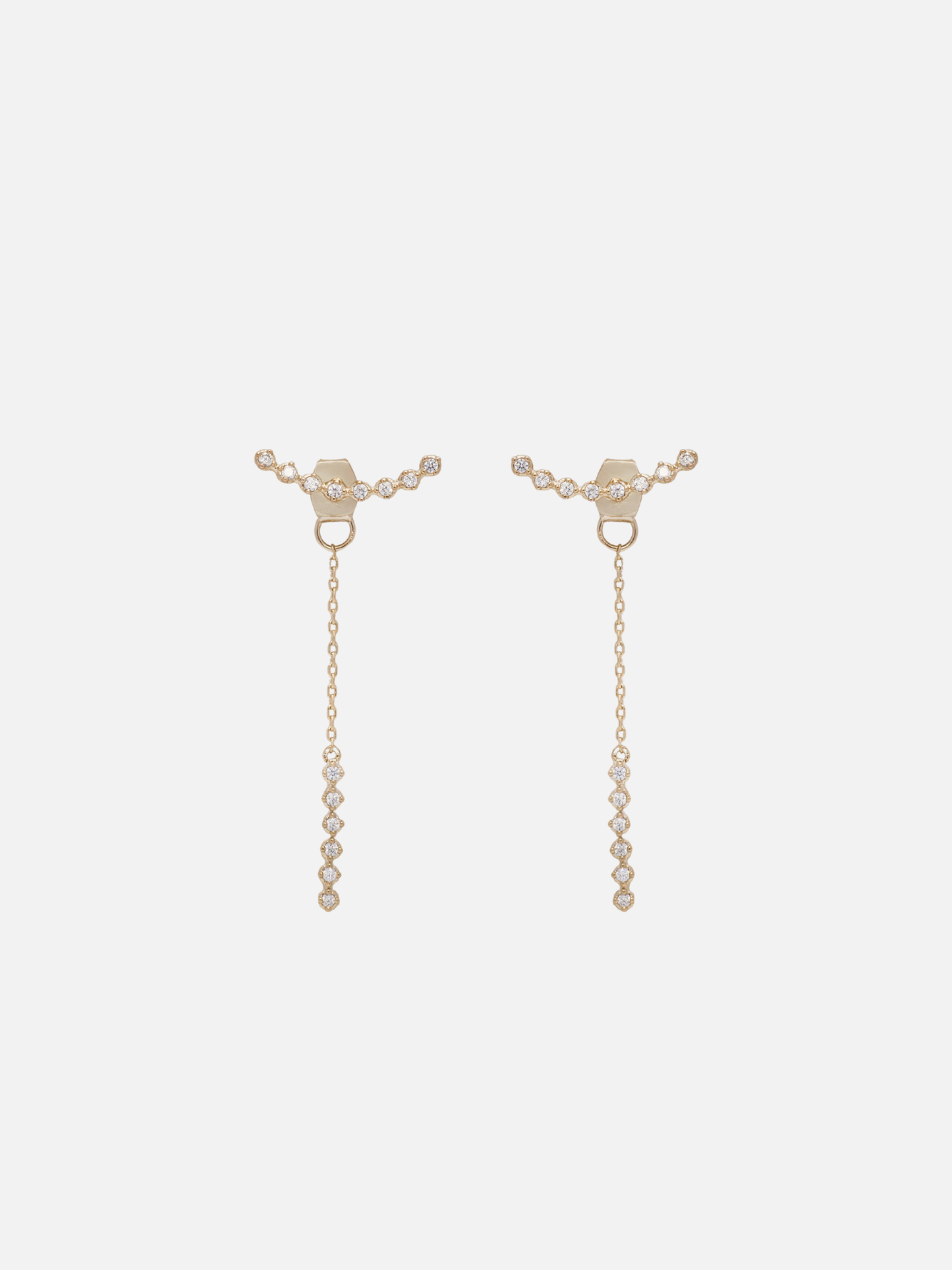 bethany dangling stud earrings in gold