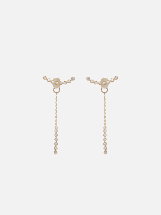 Bethany Dangling Stud Earrings in Gold