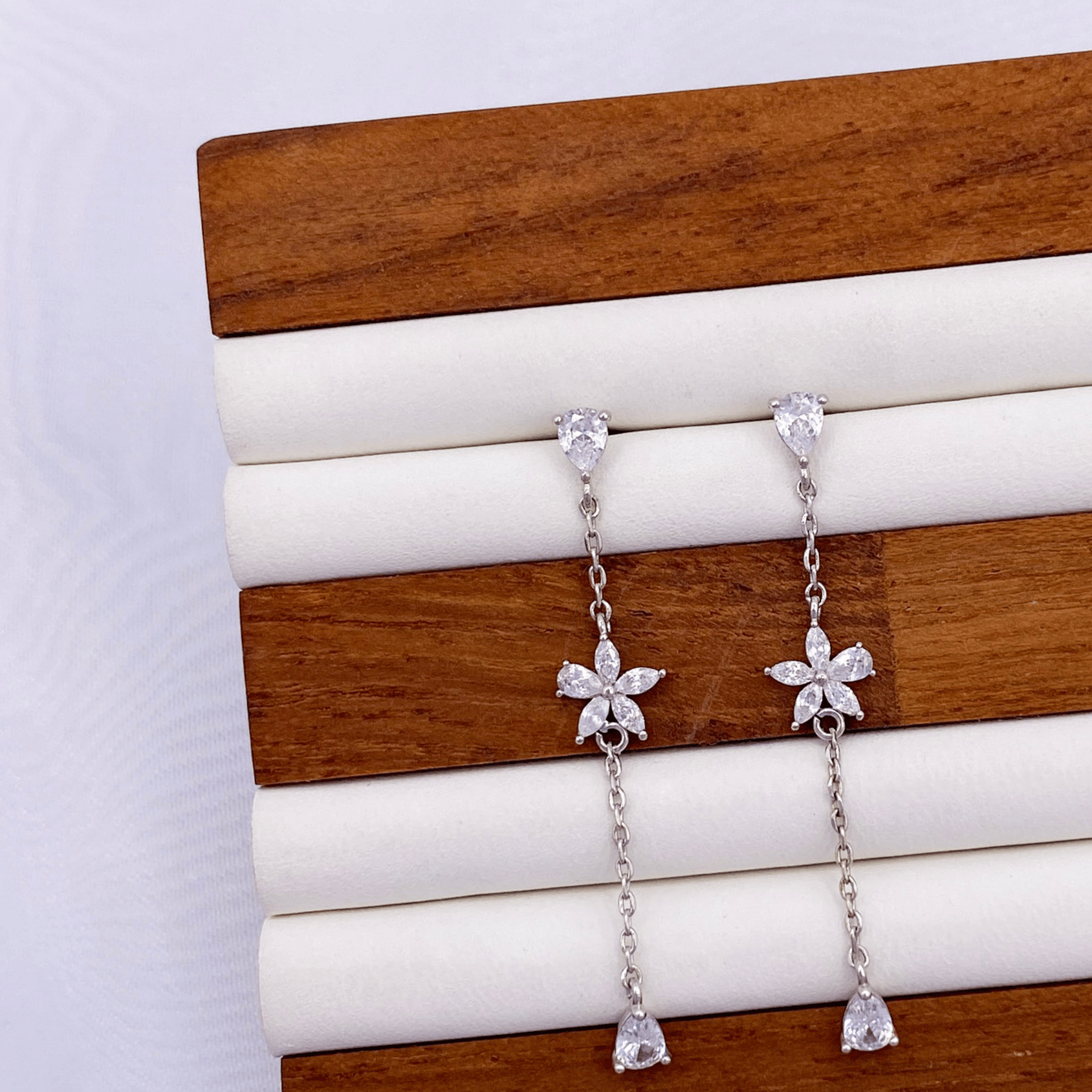 Blair Earrings in Rhodium