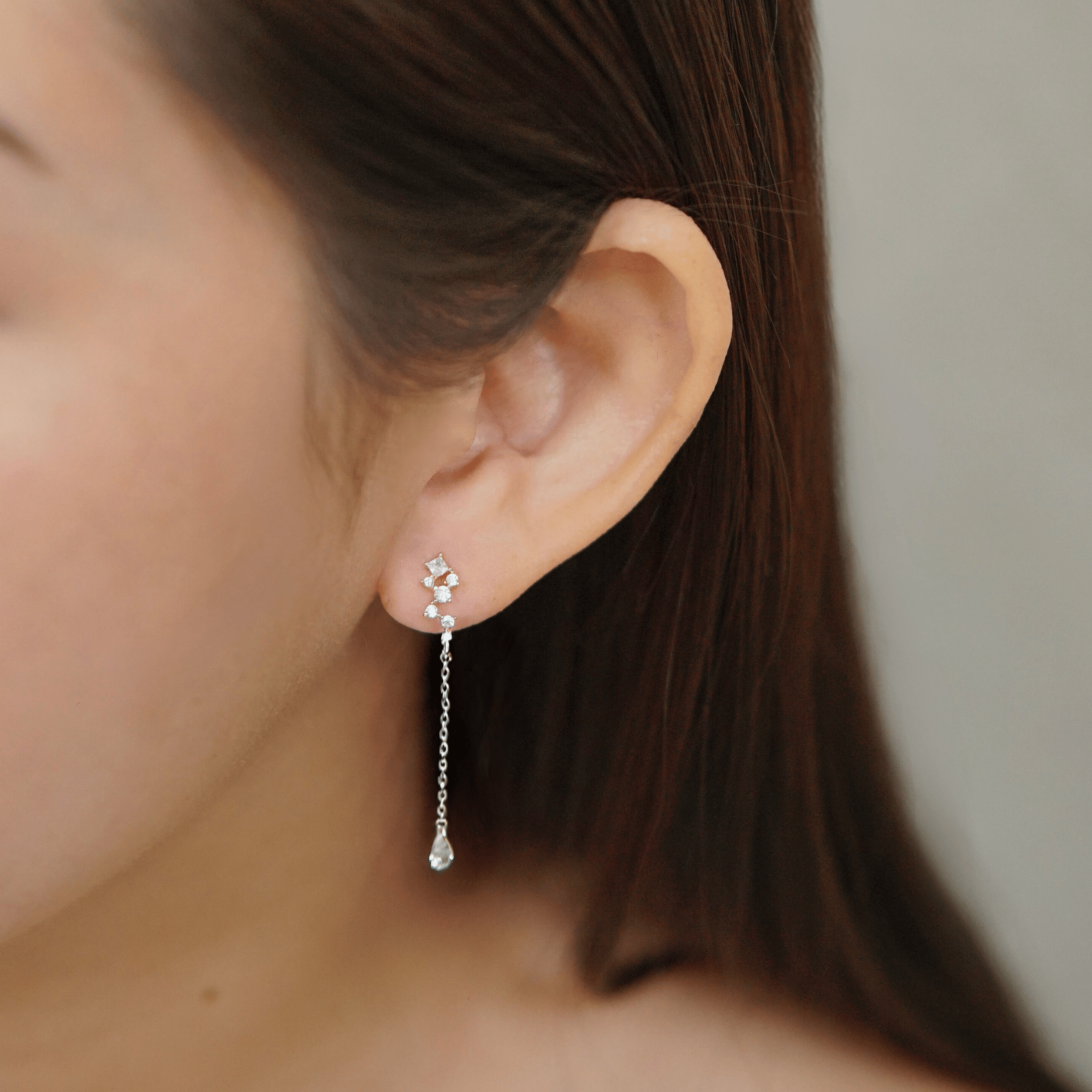 Blake Earrings in Rhodium
