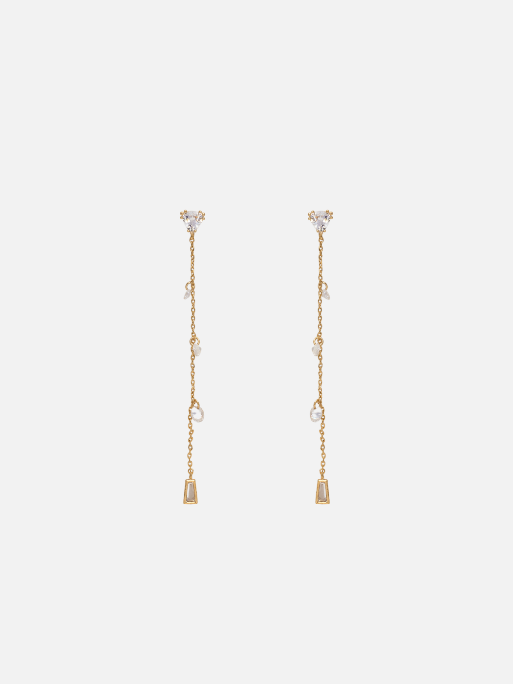 brianna dangling stud earrings in gold