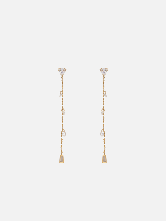 Brianna Dangling Stud Earrings in Gold