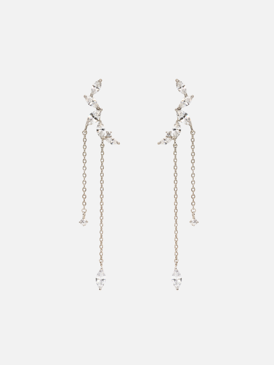 Brielle Stud Earrings in Rhodium