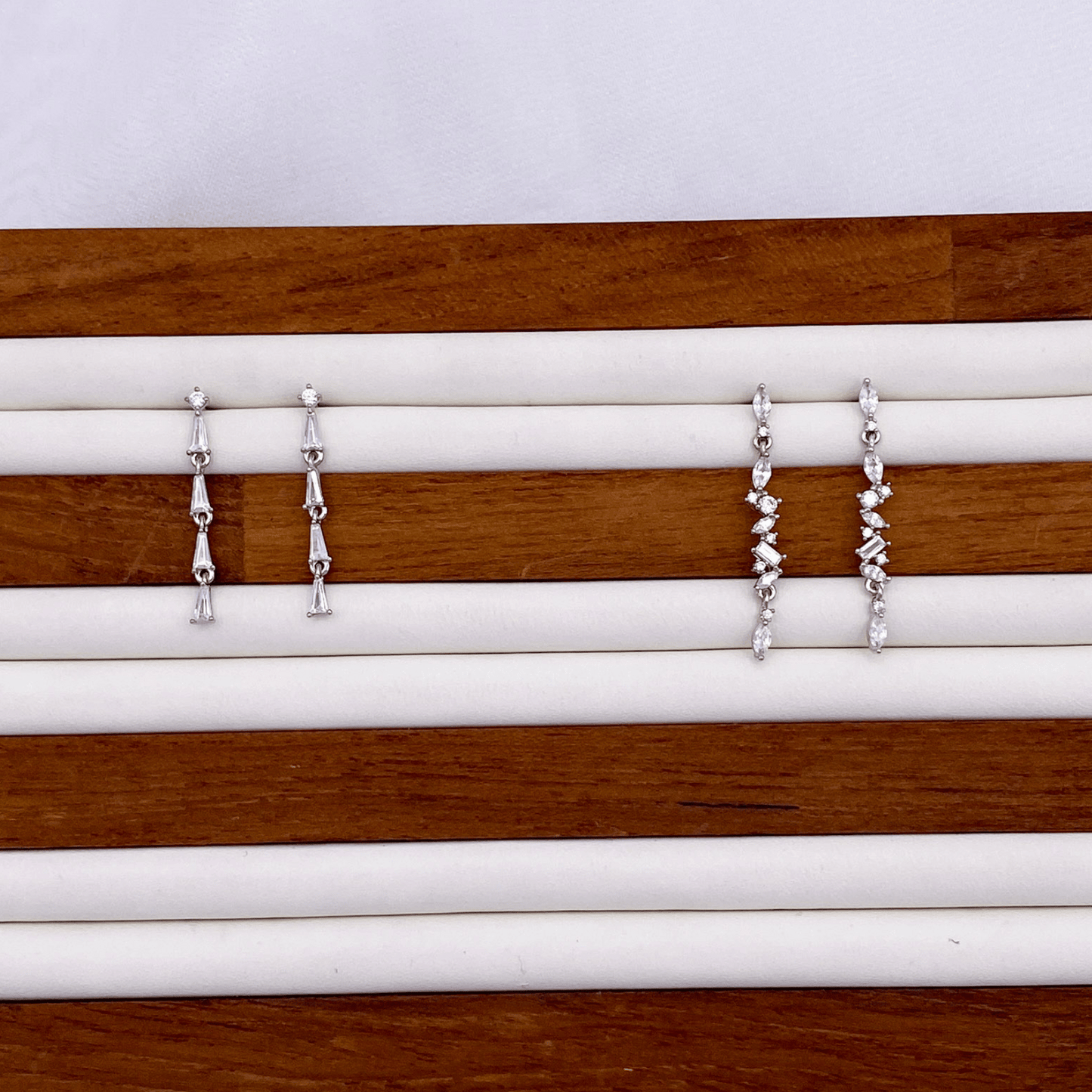brinley, bria earrings in rhodium