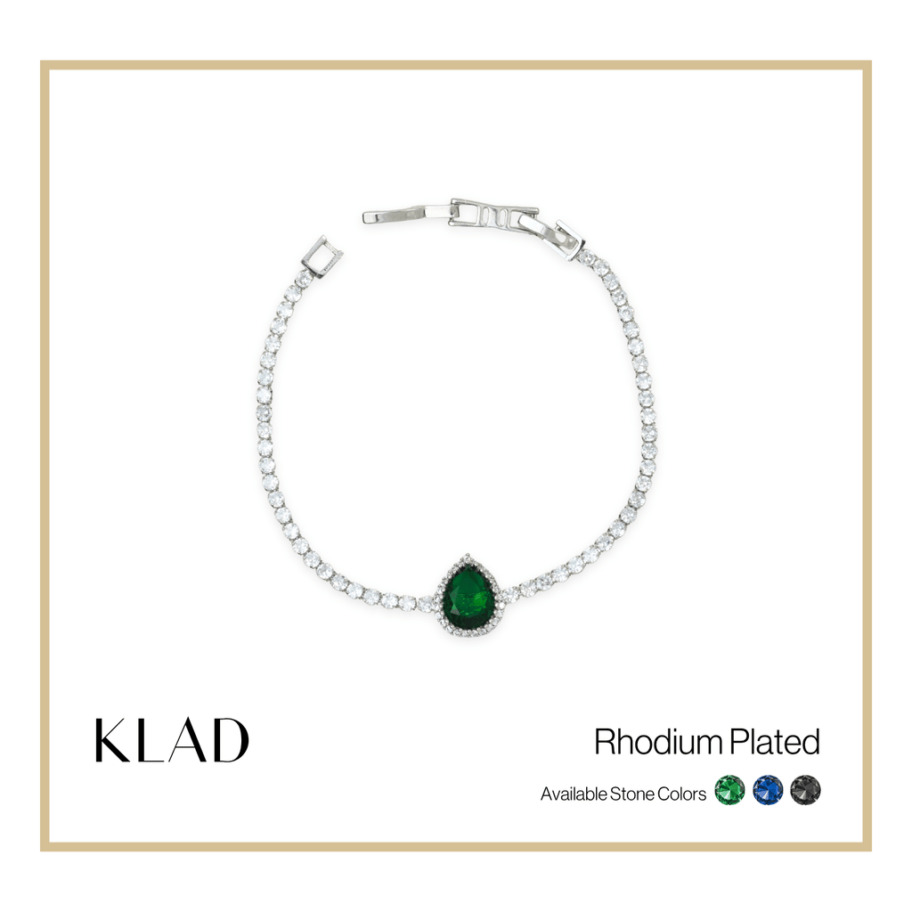 Briona Emerald Bracelet in Rhodium