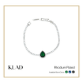 Briona Emerald Bracelet in Rhodium
