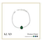 Briona Emerald Bracelet in Rhodium