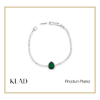 Briona Emerald Bracelet in Rhodium