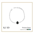 Briona Onyx Bracelet in Rhodium