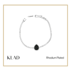 Briona Onyx Bracelet in Rhodium