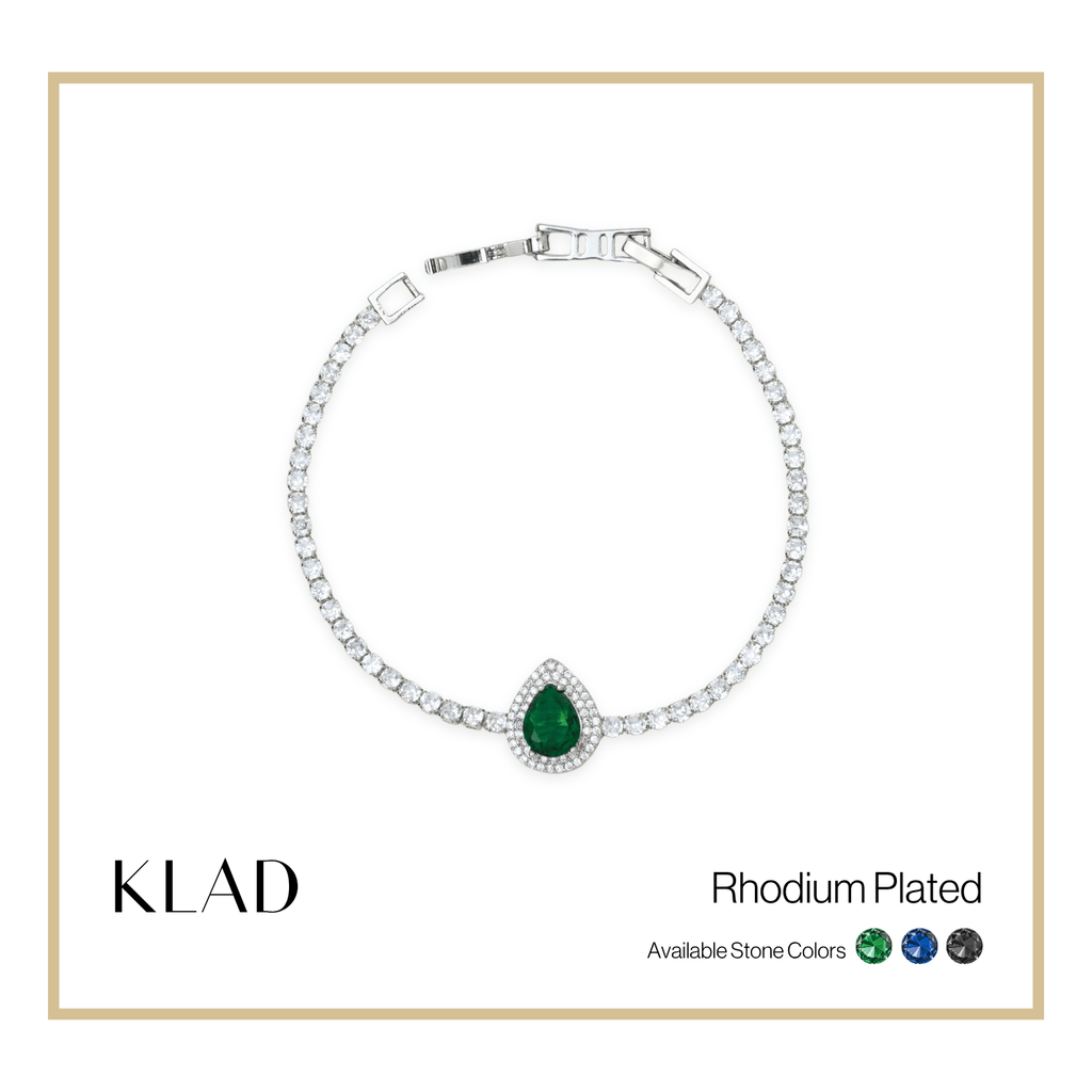 Briora Emerald Bracelet in Rhodium